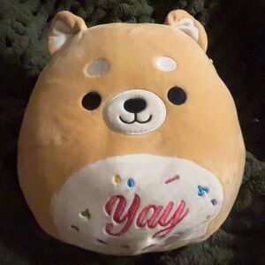 Squishmallows Beige Bear with Pink 'Yay' Embroidery